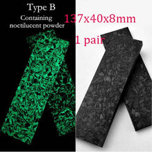 Cargar imagen en el visor de la galería, Pletinas para cachas en fibra de carbono y resina luminiscente