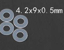 Cargar imagen en el visor de la galería, Arandelas de teflón de alta resistencia a la fricción de 0.5mm de espesor. 10 unidades