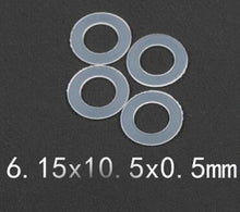 Cargar imagen en el visor de la galería, Arandelas de teflón de alta resistencia a la fricción de 0.5mm de espesor. 10 unidades
